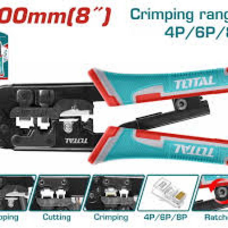 Total Rj45 Total TMPCN5468R Modular Plug Crimper | RJ45 RJ11 Tool | veil24
